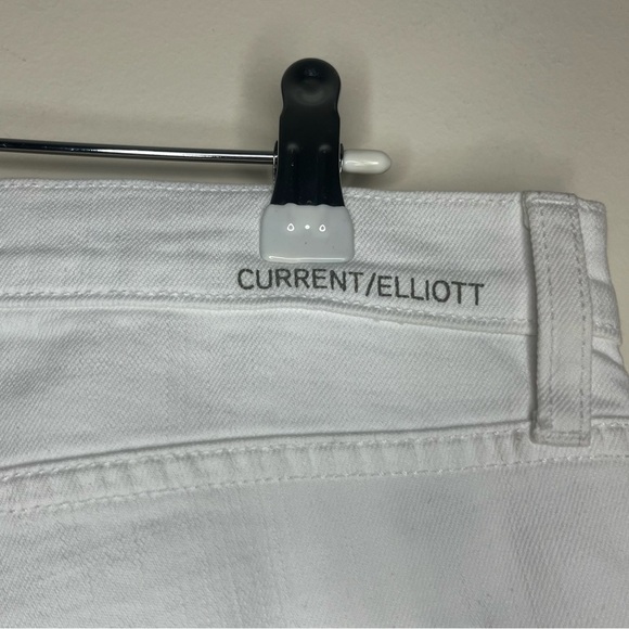 CURRENT/ELLIOT The Fling Distressed White Jeans in Sugar Destroy - Picture 11 of 12